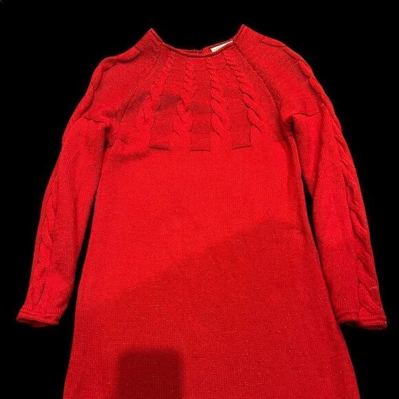 Copper Key Girl’s Sweater Dress Large Red w/ Sparkles - Picture 2 of 6
